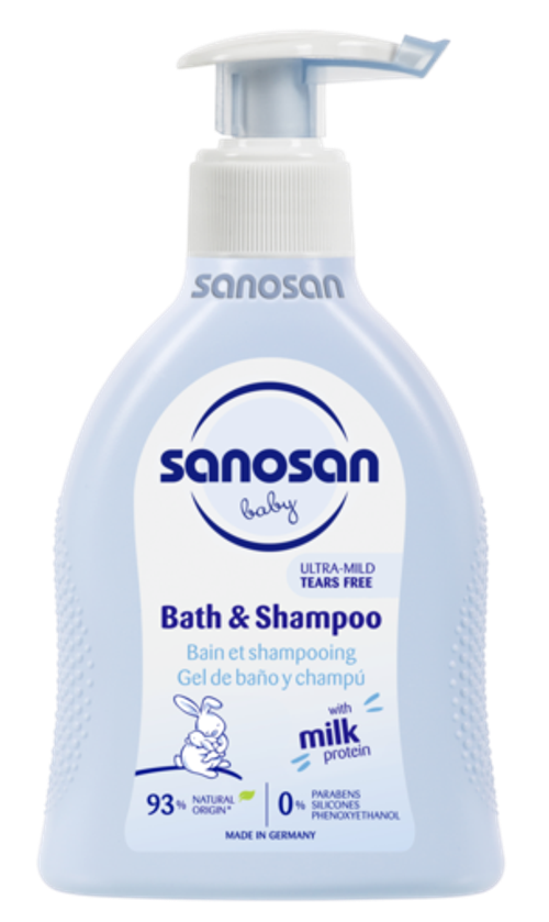 Средство для купания малышей и шампунь Sanosan baby 200 мл