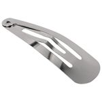 Заколки для волос НАБОР 10 шт., 5 см, клик-клак, глянцевый, серебристый, MONTE VITA, 457079