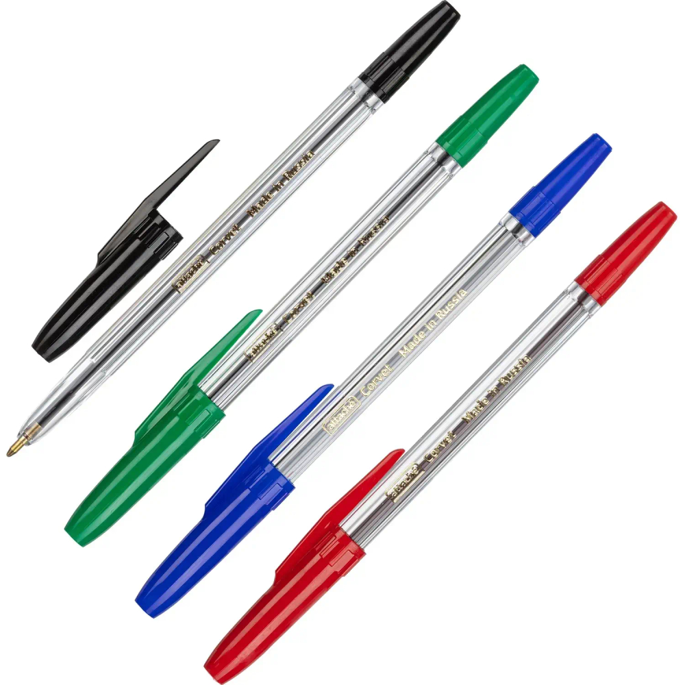 Набор шариковых ручек неавт. Attache Corvet, набор 4 цвета, 0,7мм