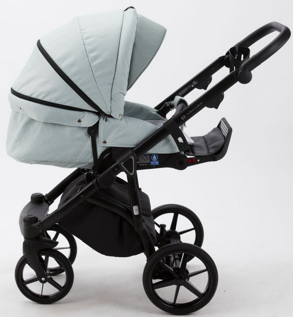 Детская коляска Adamex Bibione 3 в 1 BI-PS25 (СЕРО-ЗЕЛЕН+СЕРО-ЗЕЛЕН.КОЖА)