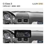 Магнитола для Mercedes-Benz C-класс W204 2007-2011 (NTG 4.0) - Teyes LUX ONE 360 монитор 12.3" 2K QLED на Android 10, 6Гб+128Гб, CarPlay, 4G SIM-слот, 4 камеры в комплекте