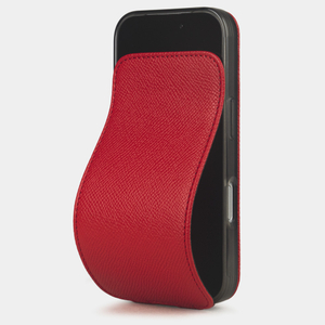 Чехол iPhone 17 Pro Max натуральная кожа сафьяно, красного цвета