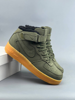 Кроссовки Nike AirForce 1 на меху #390 (хаки)