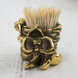 Держатель для зубочисток Орхидея Ликаста Бронза