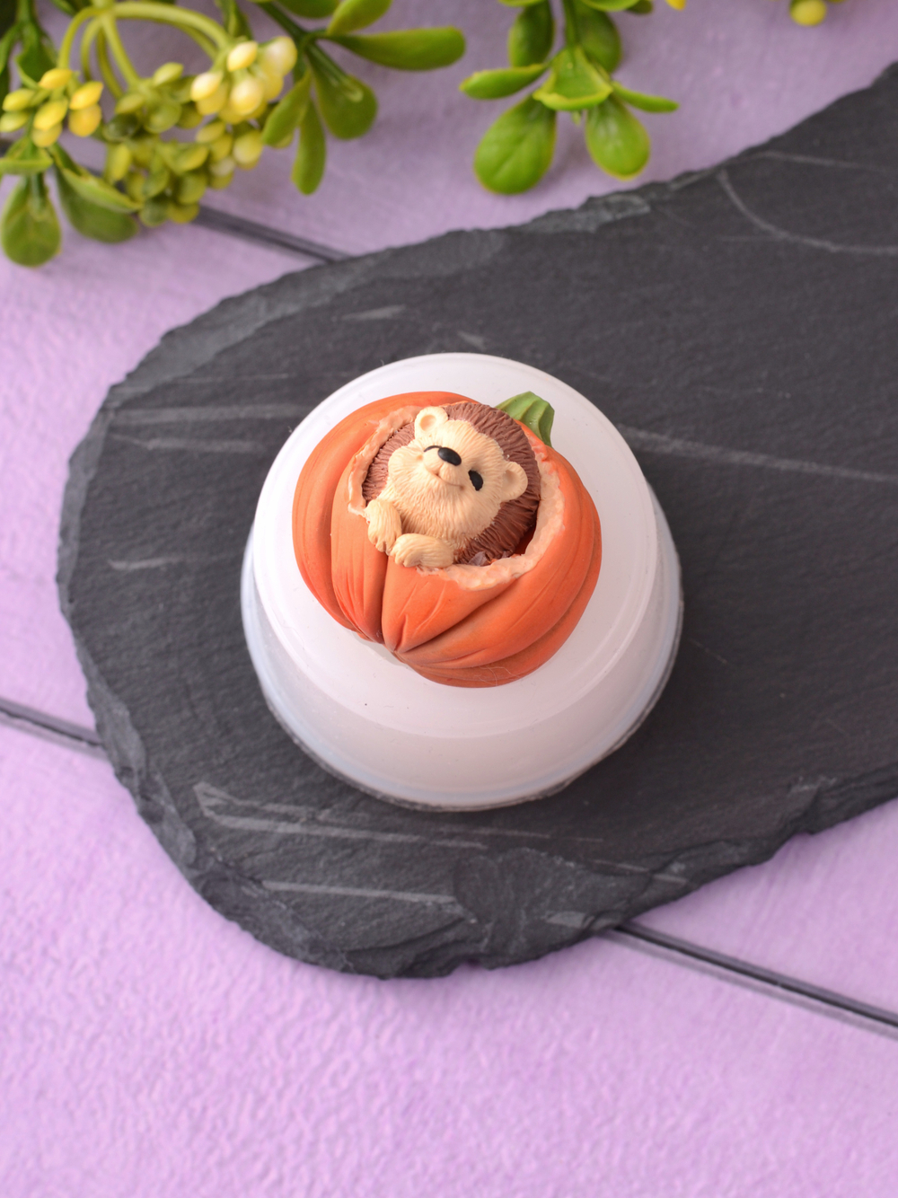 Молд силиконовый "Ежик в тыкве"