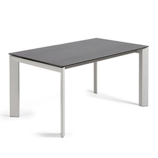 Стол Atta 160 (220) x90 серый керамический