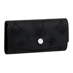 LOUIS VUITTON Cow Leather Key Pouch Women"s Black