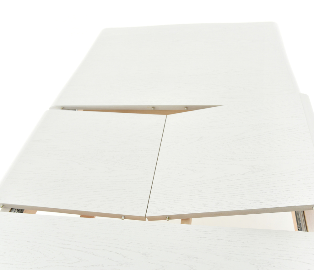 Стол Аврора Кабриоль, Эмаль белая/Патина серебро