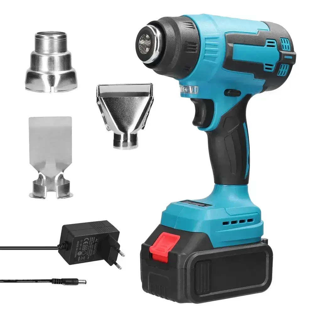 Фен строительный аккумуляторный Makita, тепловой пистолет Макита 2 аккумулятора