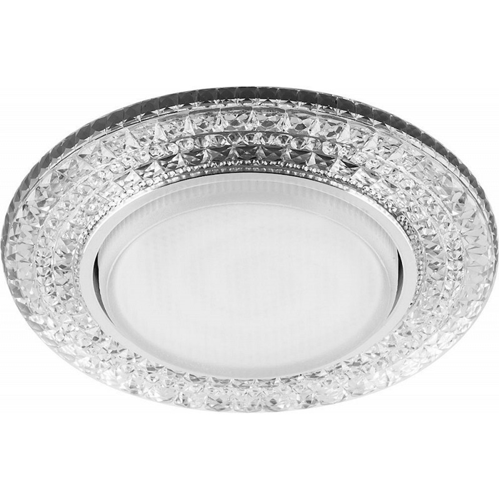 Светильник встраиваемый со светодиодной подсветкой 20LED*2835 SMD 6400K. 15W GX53. без лампы. прозрачный. хром. CD4020 с драйвером в комплекте