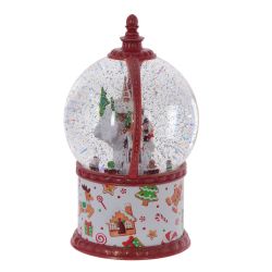 GAEM Фигурка декор в шаре "Пряничный дом" (свет, вьюга, муз, движ, AA х3 н/п +USB), D16 cм, L15 W15 H27 с