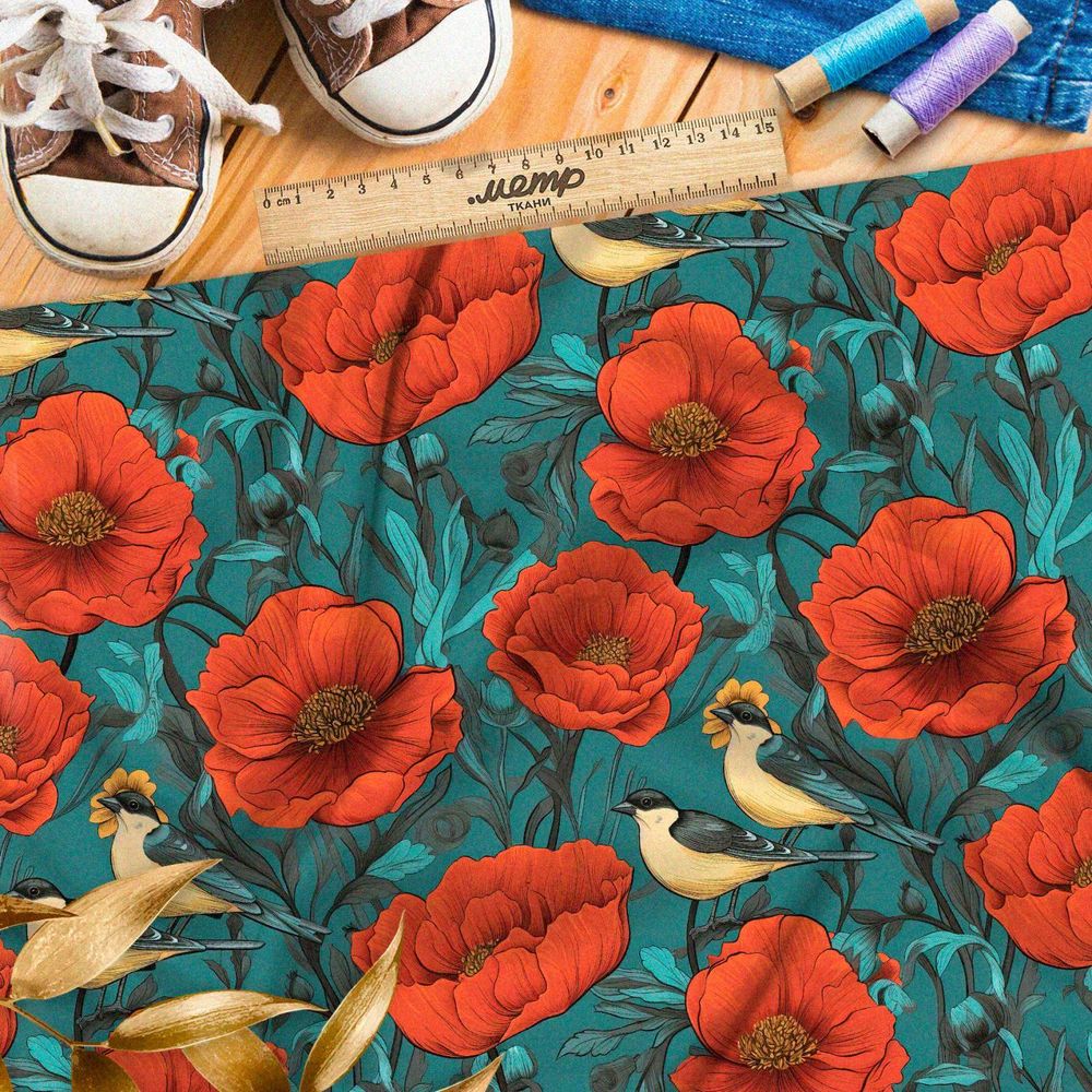 Ткань Барби маковое поле