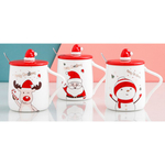 Кружка керамическая 450мл «Новый год» с крышкой и ложкой