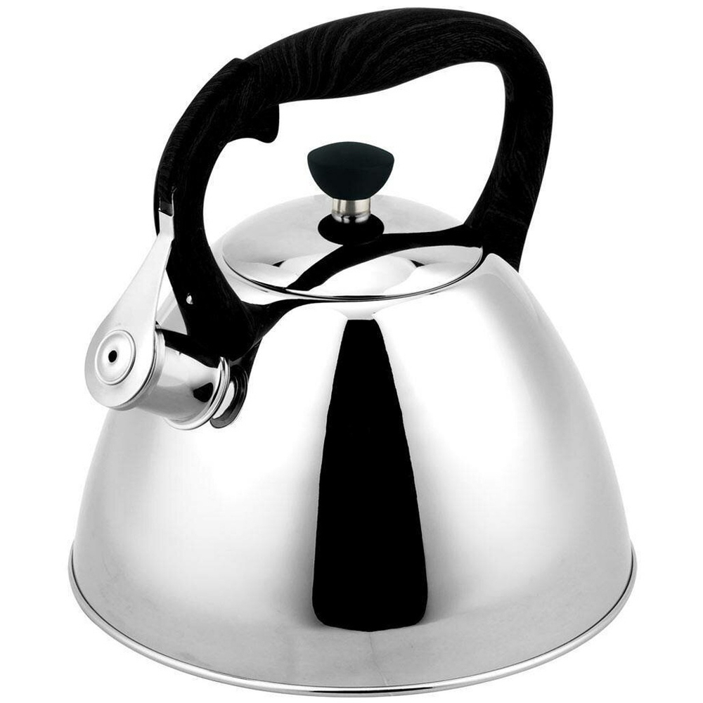 Чайник 3,5л нерж со свистком, черная ручка 7694-35RS