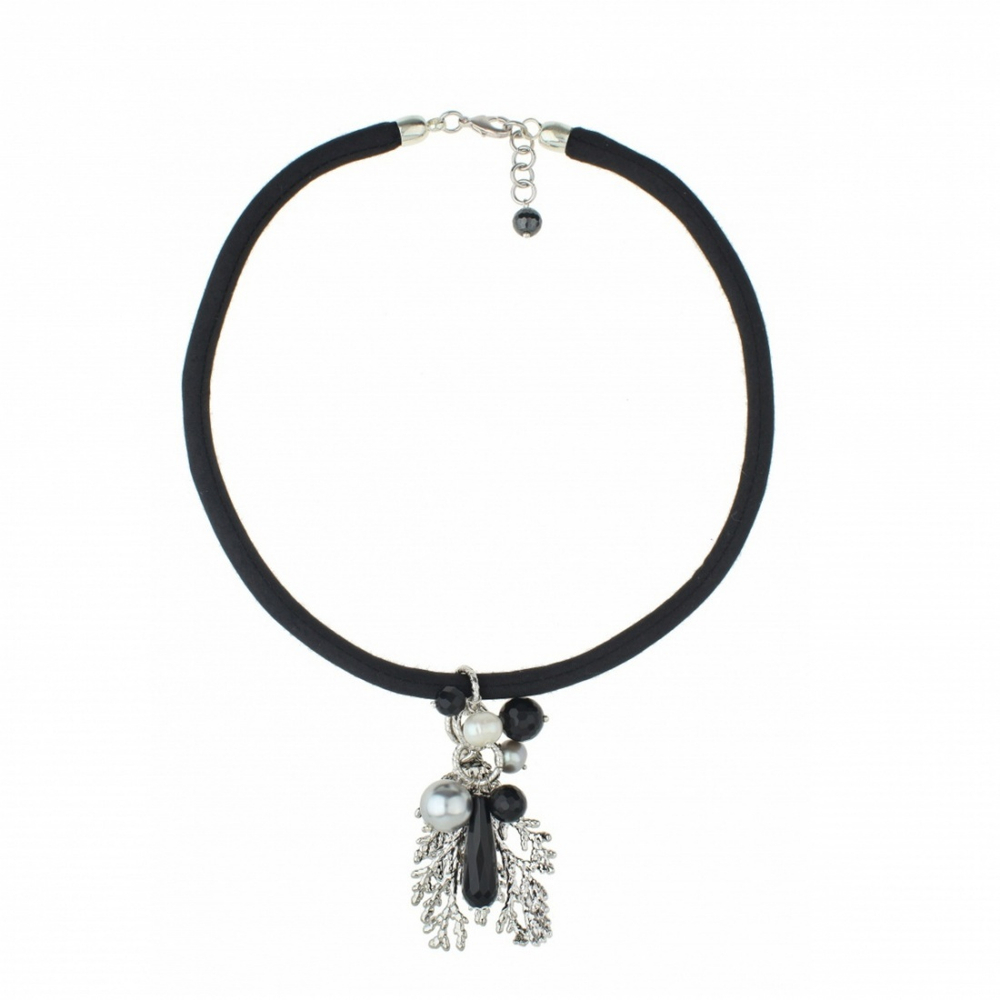 Колье лист Ester Bijoux Кипарис CL850-S BW