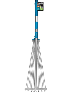 GRINDA PR-50, длина 800 - 1240 мм, ширина 170 - 450 мм, телескопический алюминиевый черенок, регулируемые веерные грабли, PROLine (421868)