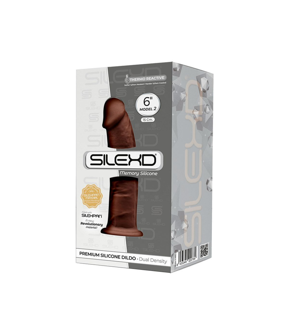 Коричневый фаллоимитатор SILEXD Model 2 - 15 см. (Цвет: коричневый)