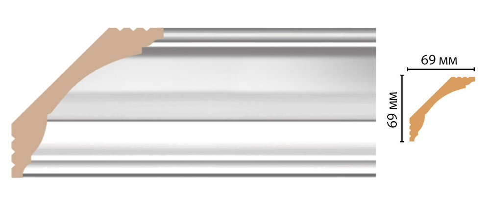 Плинтус потолочный DECOMASTER D100-114ДМ (69*69*2400мм)