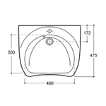 Умывальник "Инклюжн-60" с отв., с крепл. (подходит на кронштейн 24 см) КЕРАМИН