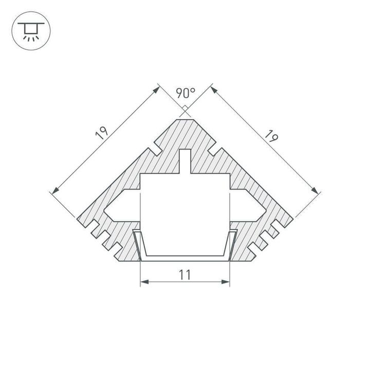 Профиль Arlight PDS45-T-2000 ANOD Black 015033