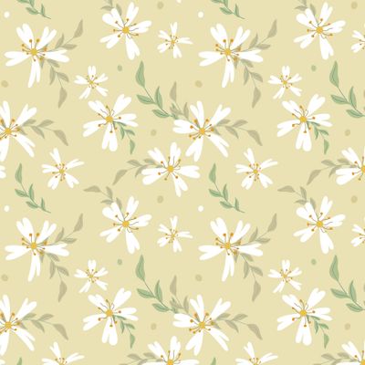 Белые цветы на бежевом