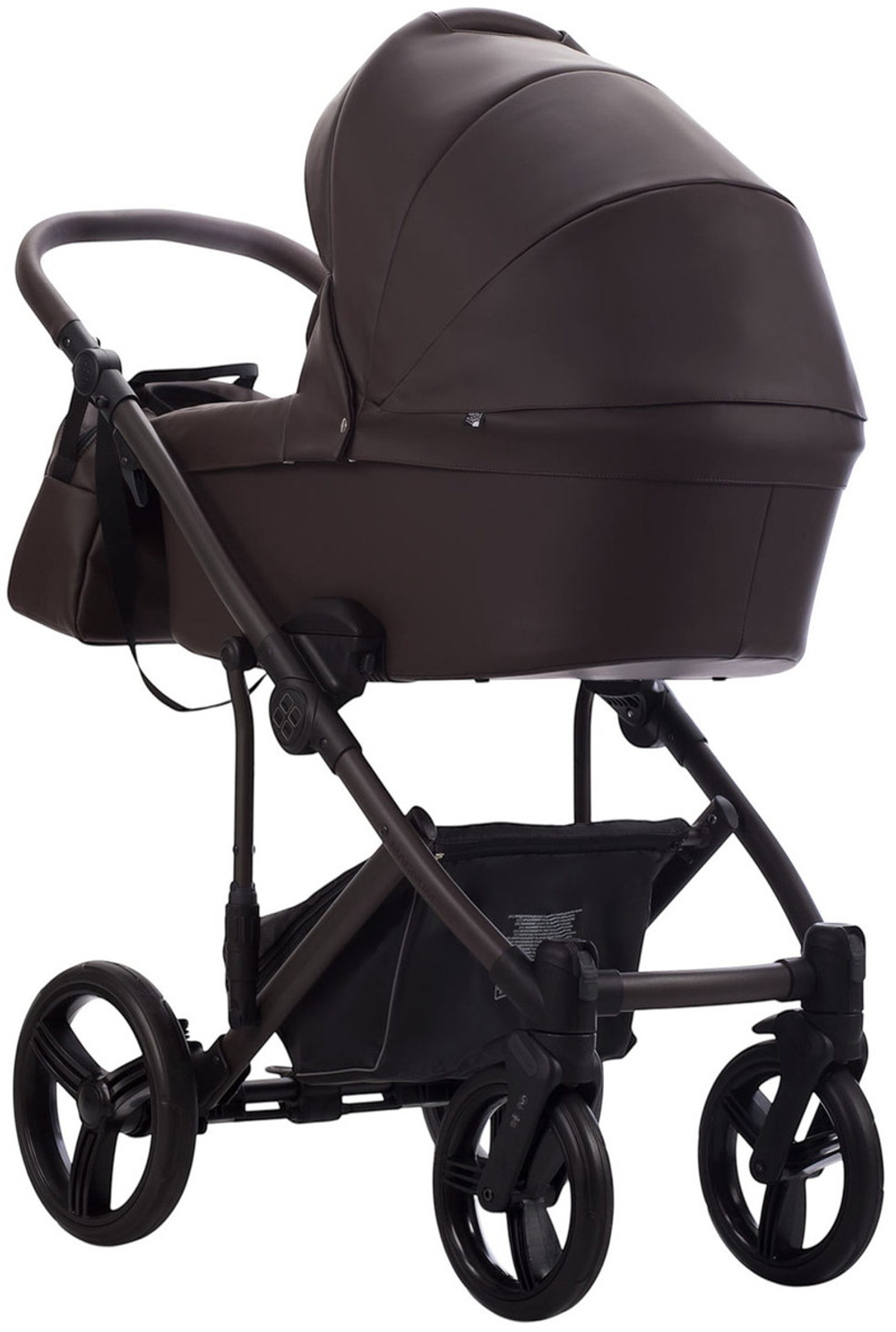 Детская коляска Bebetto Magnum Light Pro 3 в 1 с автокреслом Avionaut Cosmo 09 коричневая кожа, коричневая рама