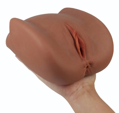 Мастурбатор Black Beauty - вагина и анус (Цвет: коричневый)