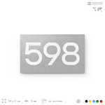 Номер на дверь 598, табличка на дверь для офиса, квартиры, кабинета, аудитории, склада, серая 120х70 мм, Айдентика Технолоджи