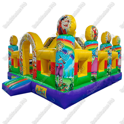 Коммерческий надувной батут "Русские сказки", 5x5x3.5 м.