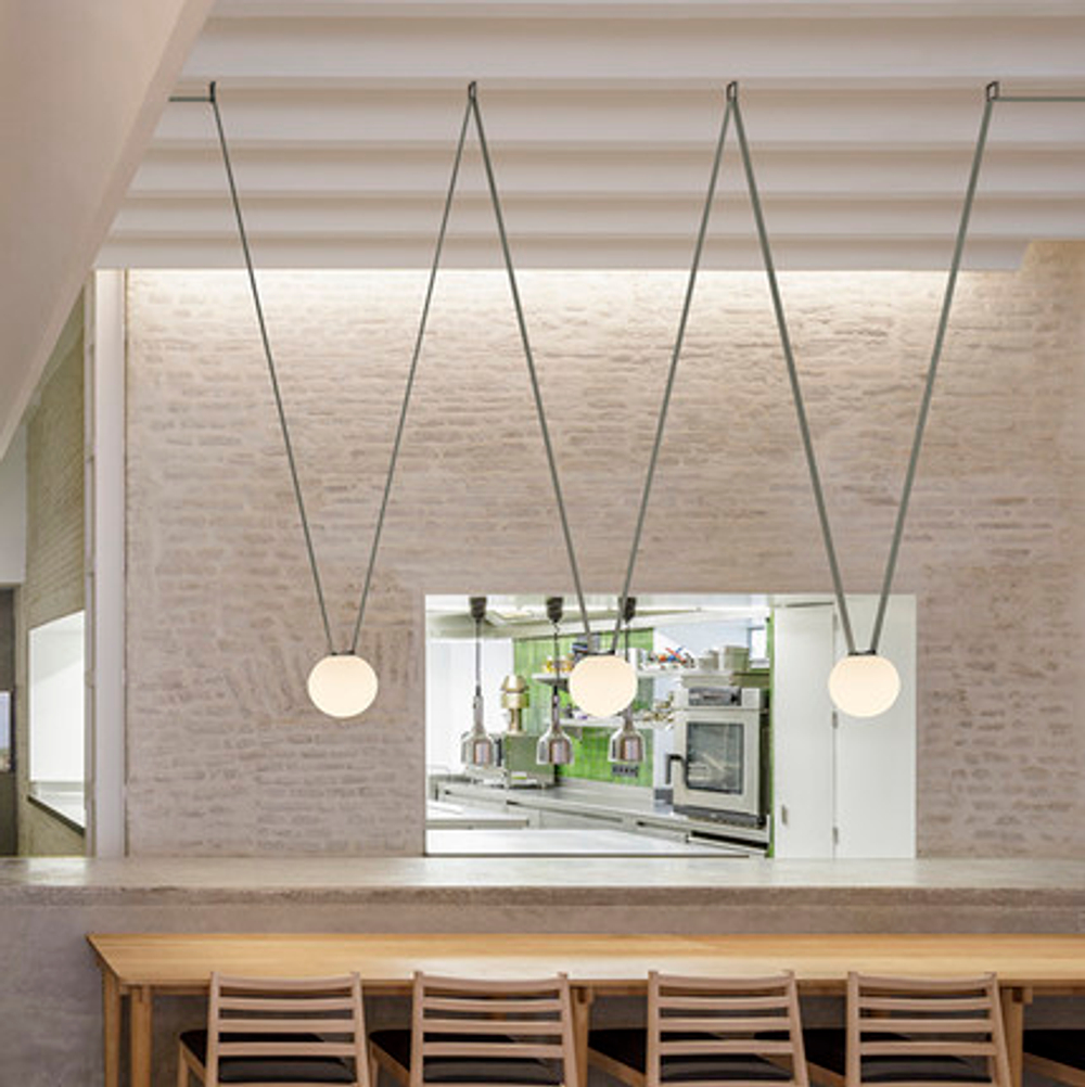Pendant design lamp  Plusminus Semispheres by Vibia (5 lampshades,  Black)