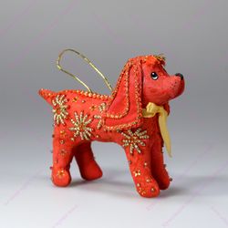 Бисерная ёлочная игрушка Щенок