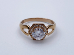 Кольцо из серебра/Родий,Позолота/С камнями