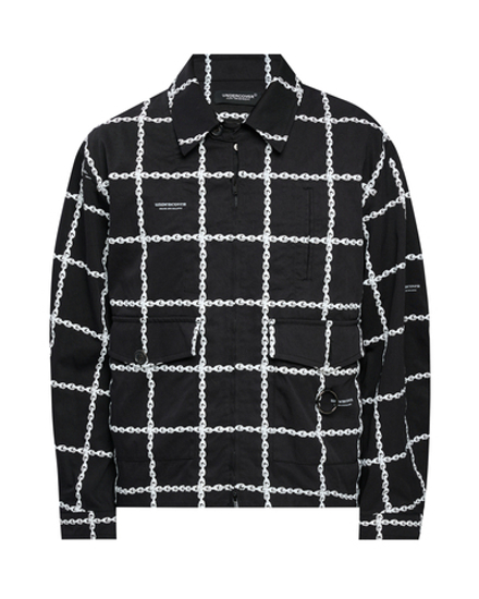 UNDERCOVER КУРТКА ЧЕРНАЯ С ПРИНТОМ CHAOS