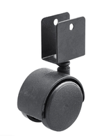 Колесо 50мм поворотное под ДСП, черный пластик