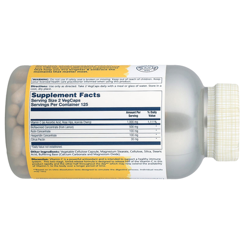 Solaray, буферизованный супербиовитамин C, 250 растительных капсул