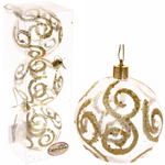 Новогодние шары 7см (набор 3шт) «Зимние узоры», золото