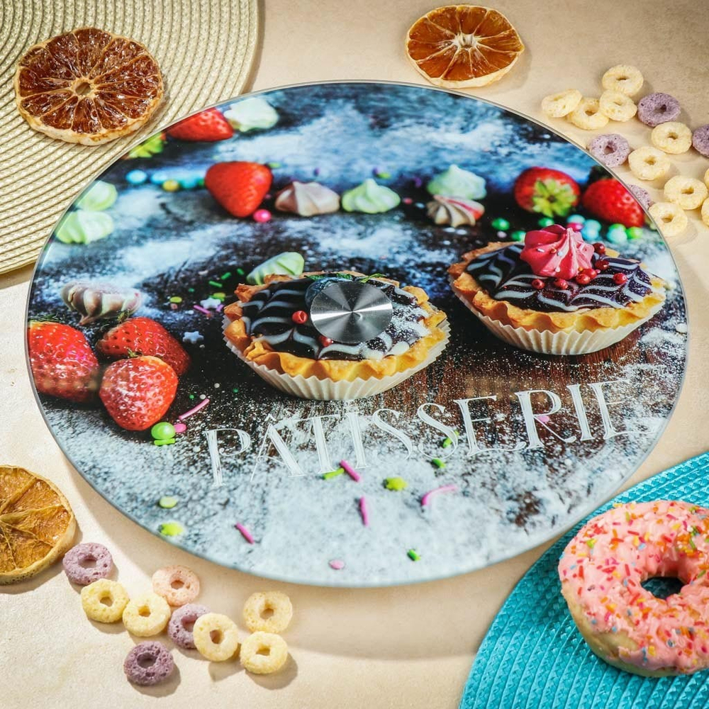 Блюдо стекло, для сервировки, кругл, 30 см, вращающееся, Пирожные, Daniks