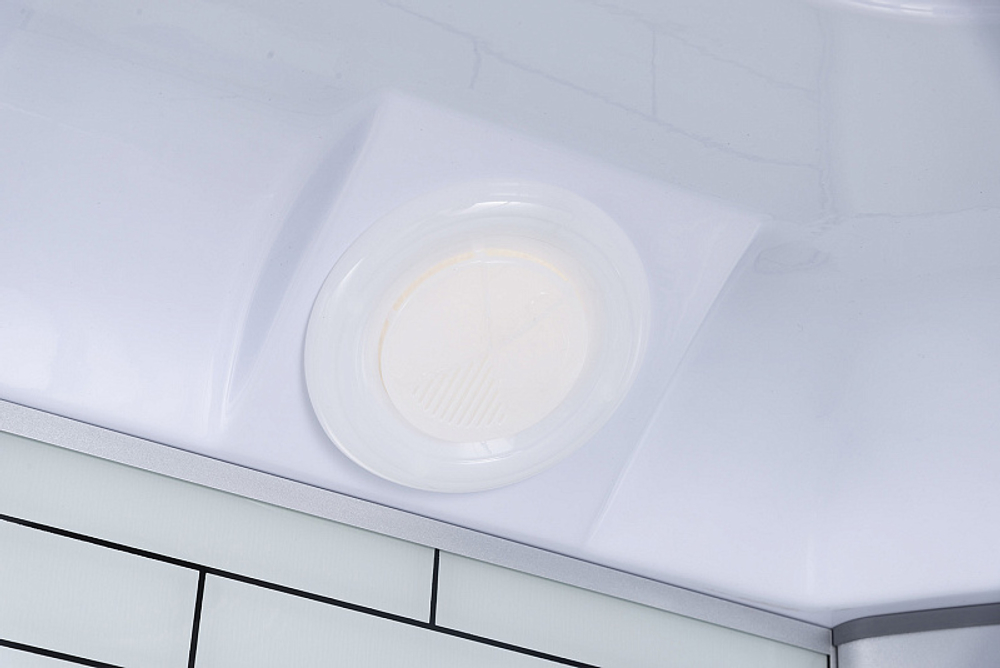 Душевая кабина Loranto 80х80х215 поддон 25см, белый кирпичный узор, матовое стекло 4мм, профиль хром (CS-6680-25FW)