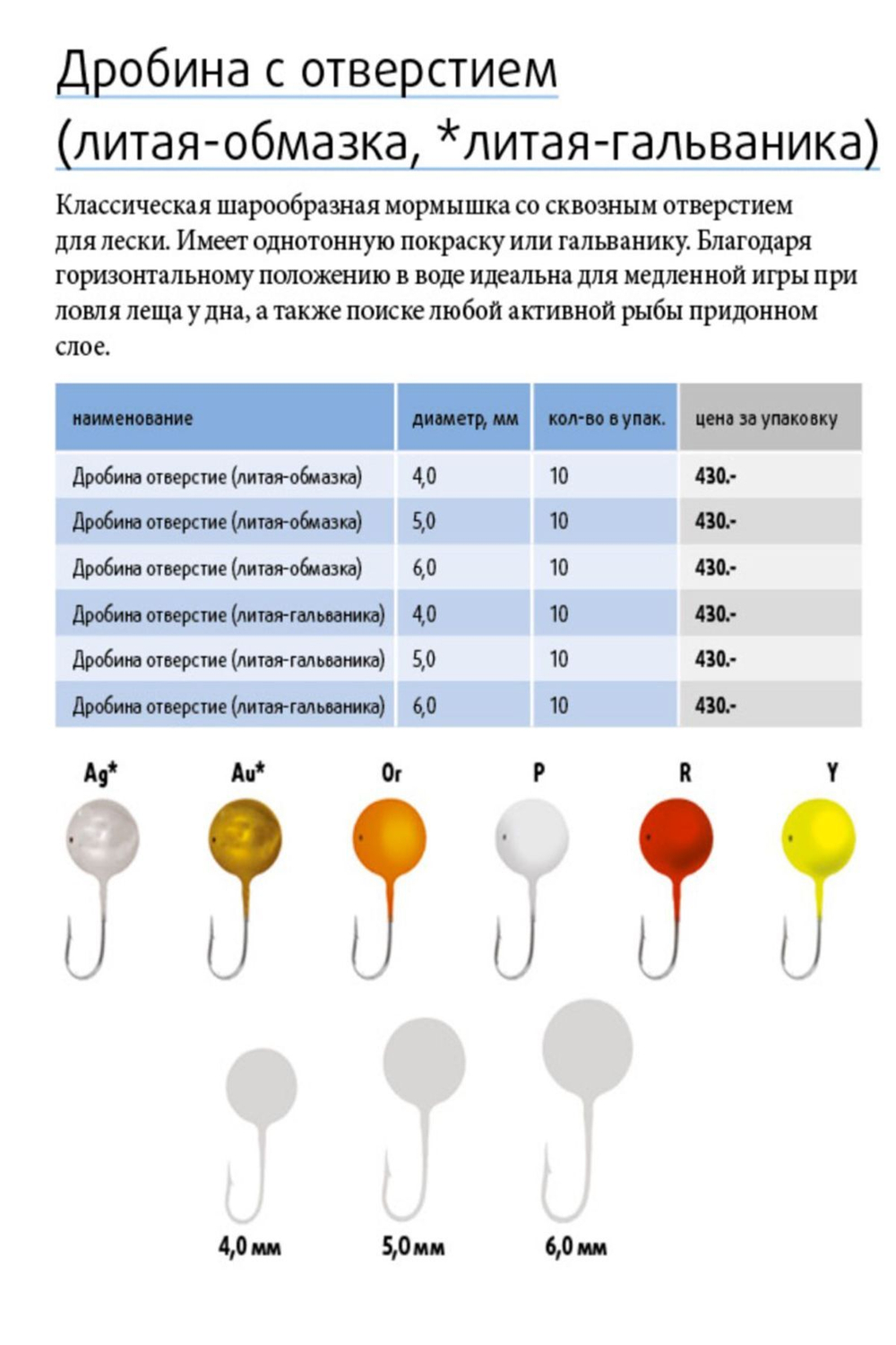 Мормышка ДРОБИНА ОТВЕРСТИЕ, R, 10 шт 0,52 г