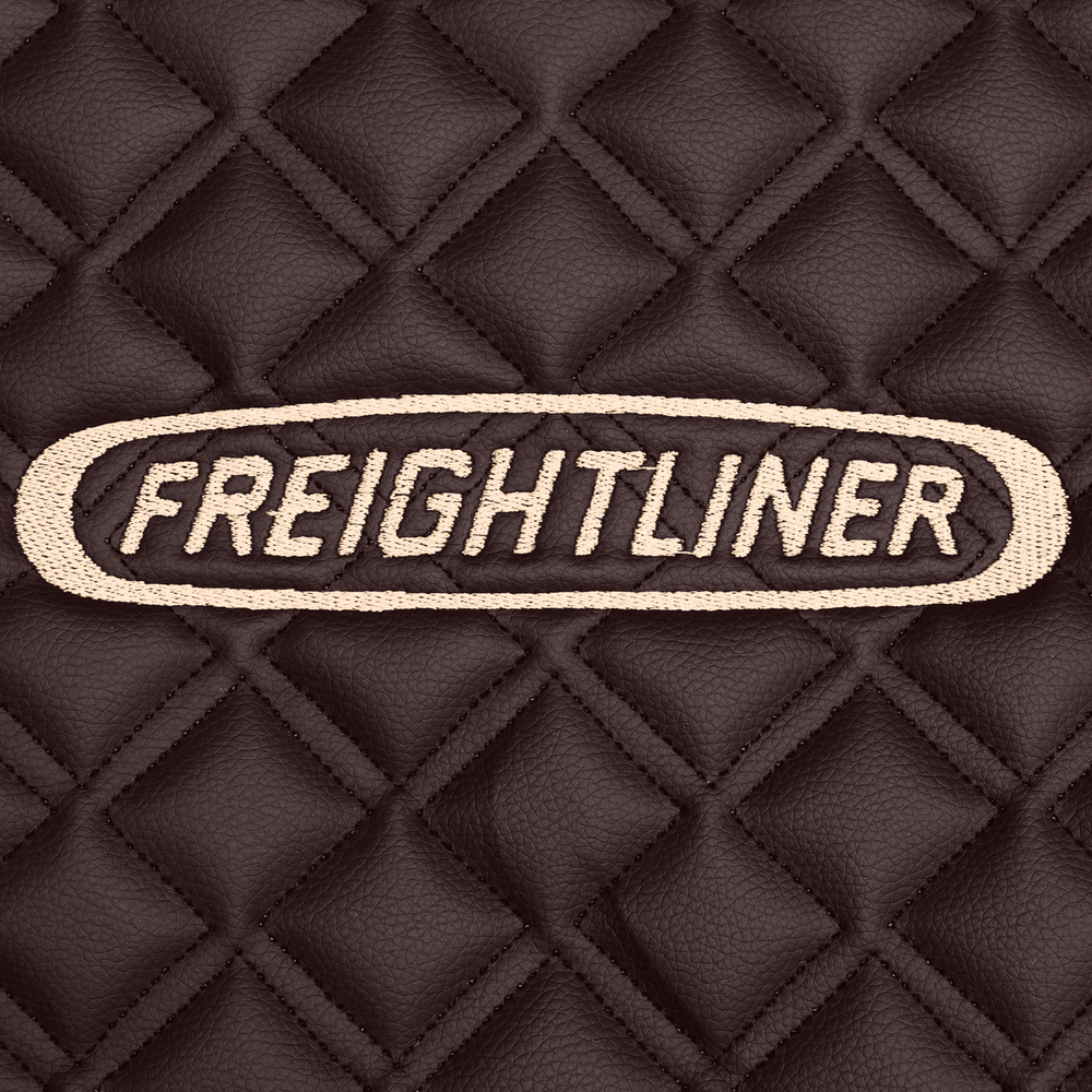 Ковры FREIGHTLINER CENTRY (автомат) (экокожа, коричневый, черный кант, бежевая вышивка)