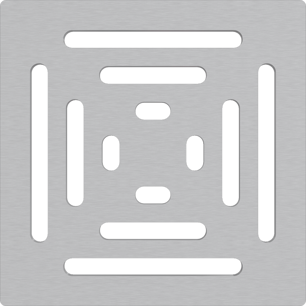 Дизайновая решетка MPV012 для cливных трапов из нержавеющей стали 102×102 мм