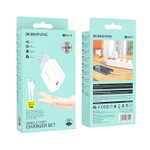 Зарядное устройство BOROFONE BA61A Origin single Type-C + Кабель Type-C/Lightning, 2.1A, белый