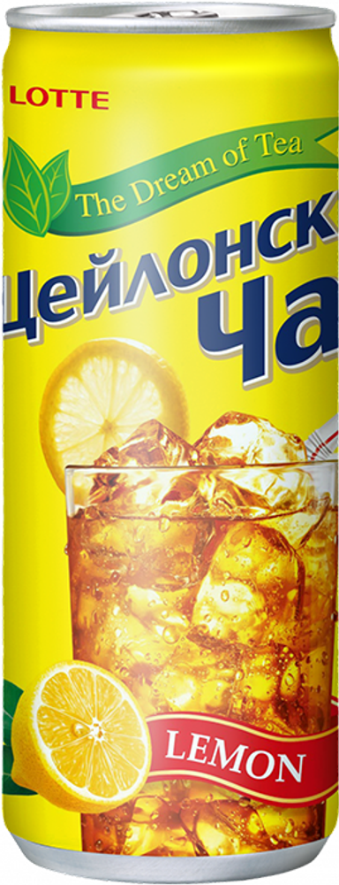 Чай Холодный Черный Лотте с Лимоном / Lotte Lemon 0.24 - банка