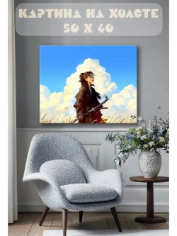 Картина на стену 40 X 50 Девушка самурай