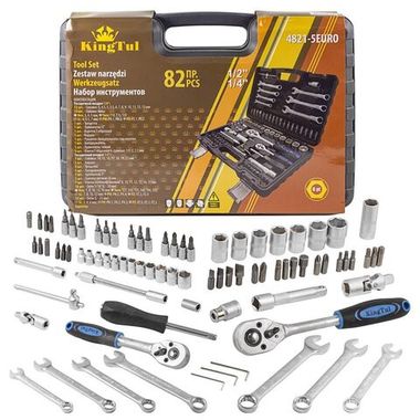 Набор инструментов 82пр.1/2'',1/4''(6гр.) KINGTUL KT-4821-5EURO