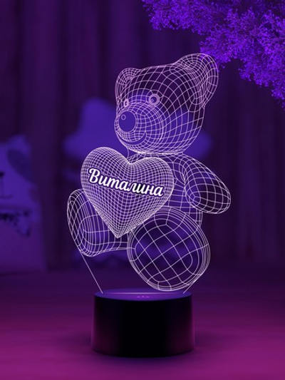 Ночник "Мишка с именем Виталина"