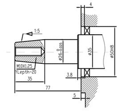 Двигатель дизельный TSS Excalibur 188FA - T2 (вал конусный 26/73.2 / taper)