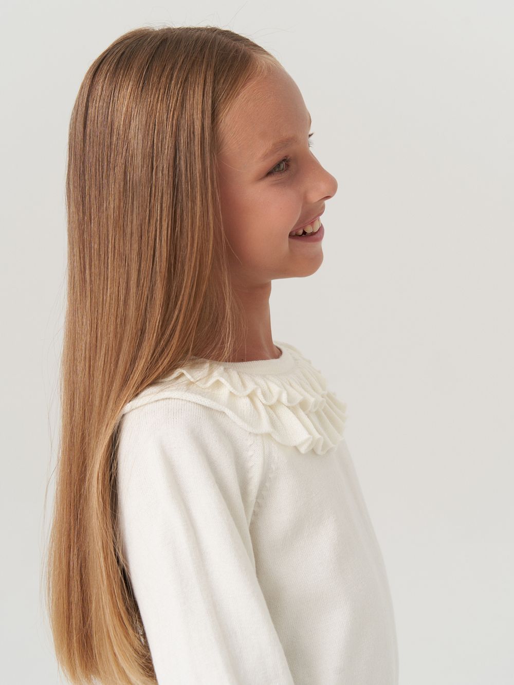 Джемпер школьный для девочки AT997  молочный