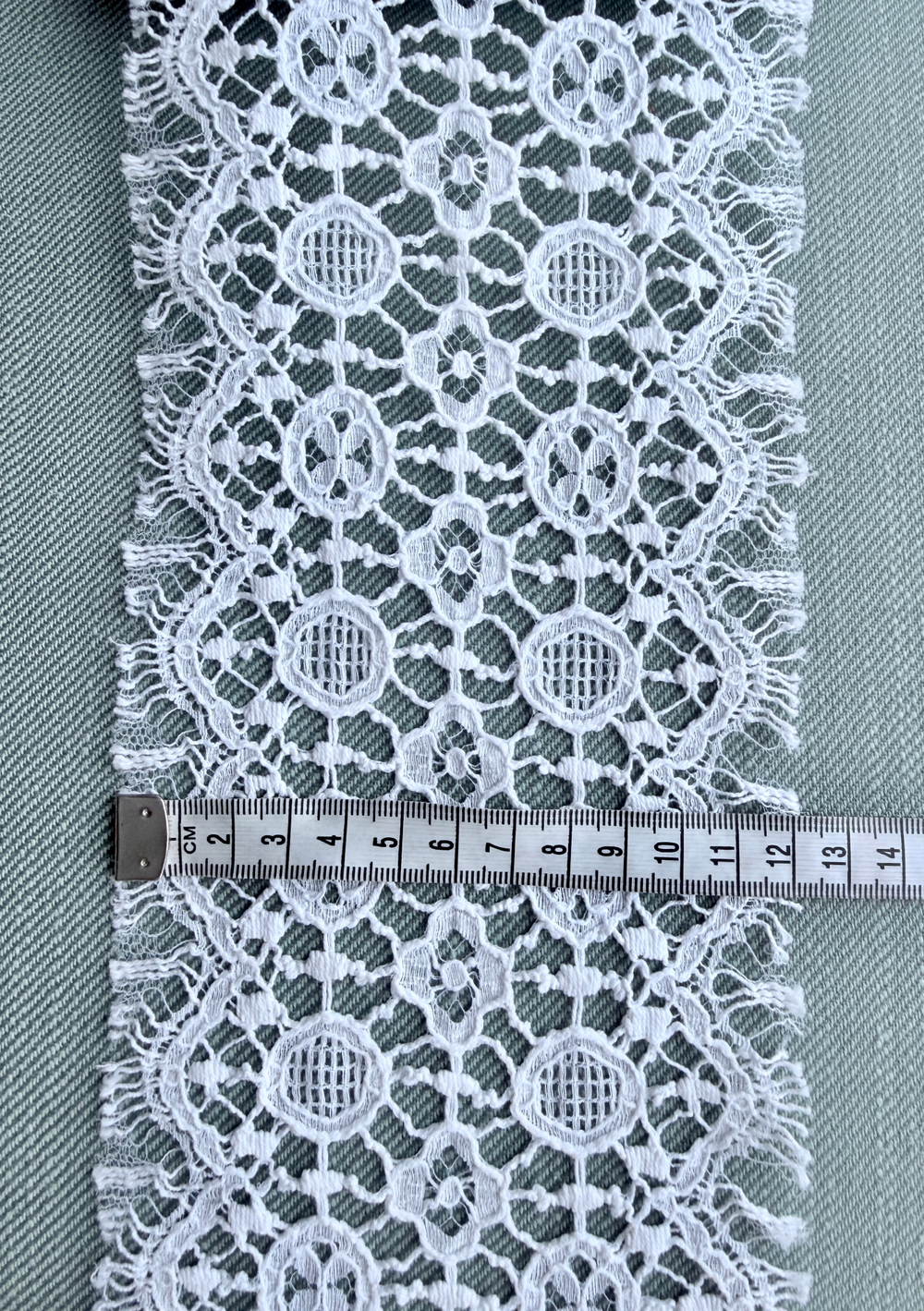 Кружево натуральное однотонное 100% хлопок ш-12см Италия