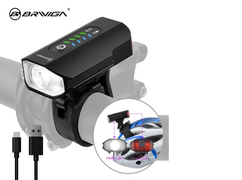 Фара BRIVIGA 2 в 1 передний/задний, CREE XP-G3 LED, с безопасным режимом, датчик торможения, 600lm